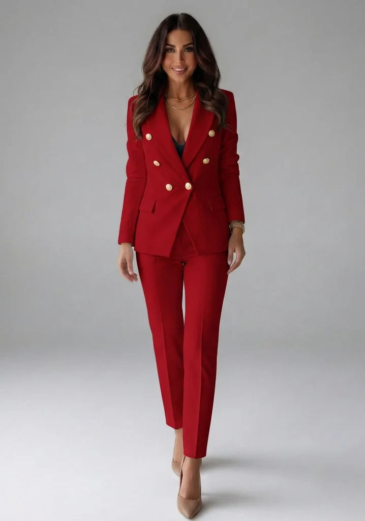 Natalia | Women's Double Breasted Blazer Co-ord Set Tailored Trouser Smart Office