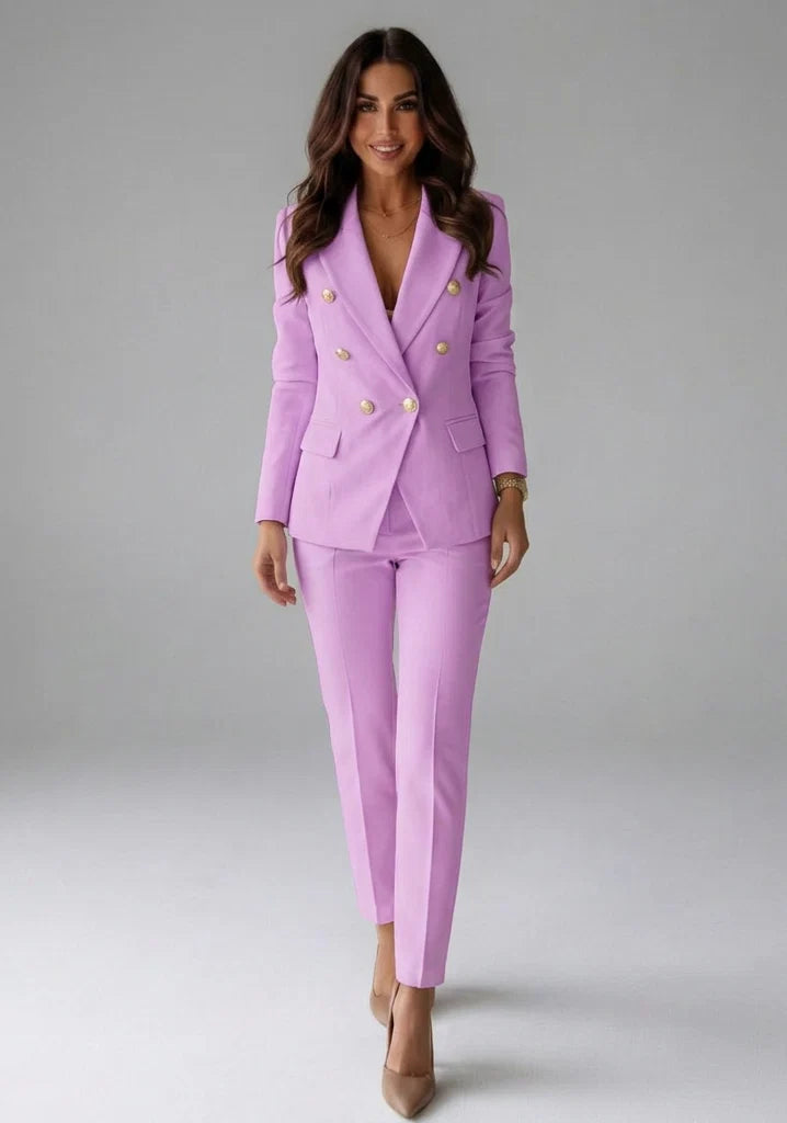 Natalia | Women's Double Breasted Blazer Co-ord Set Tailored Trouser Smart Office