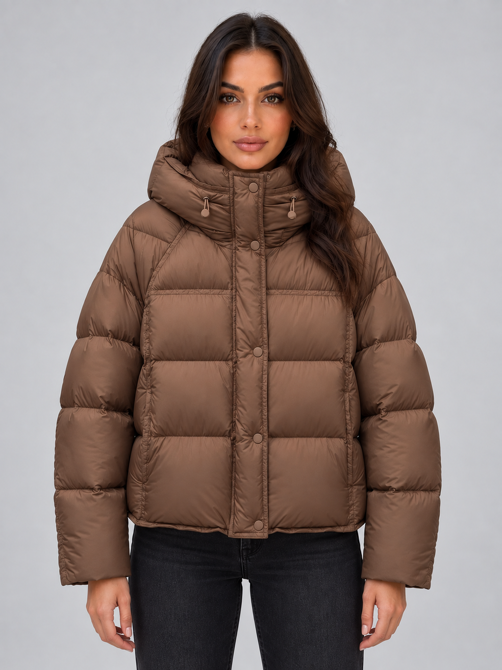 Noelle | Women's Hooded Puffer Jacket High Neck Padded Winter Coat