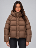 Noelle | Women's Hooded Puffer Jacket High Neck Padded Winter Coat
