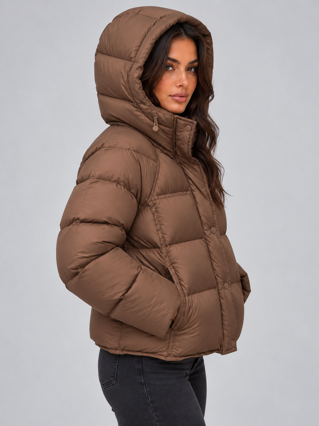 Noelle | Women's Hooded Puffer Jacket High Neck Padded Winter Coat