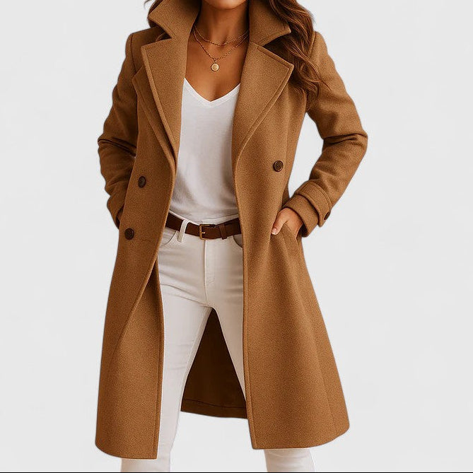Noelle | Women's Refined Tailored Coat Classic Lapels Button Closure Autumn Winter