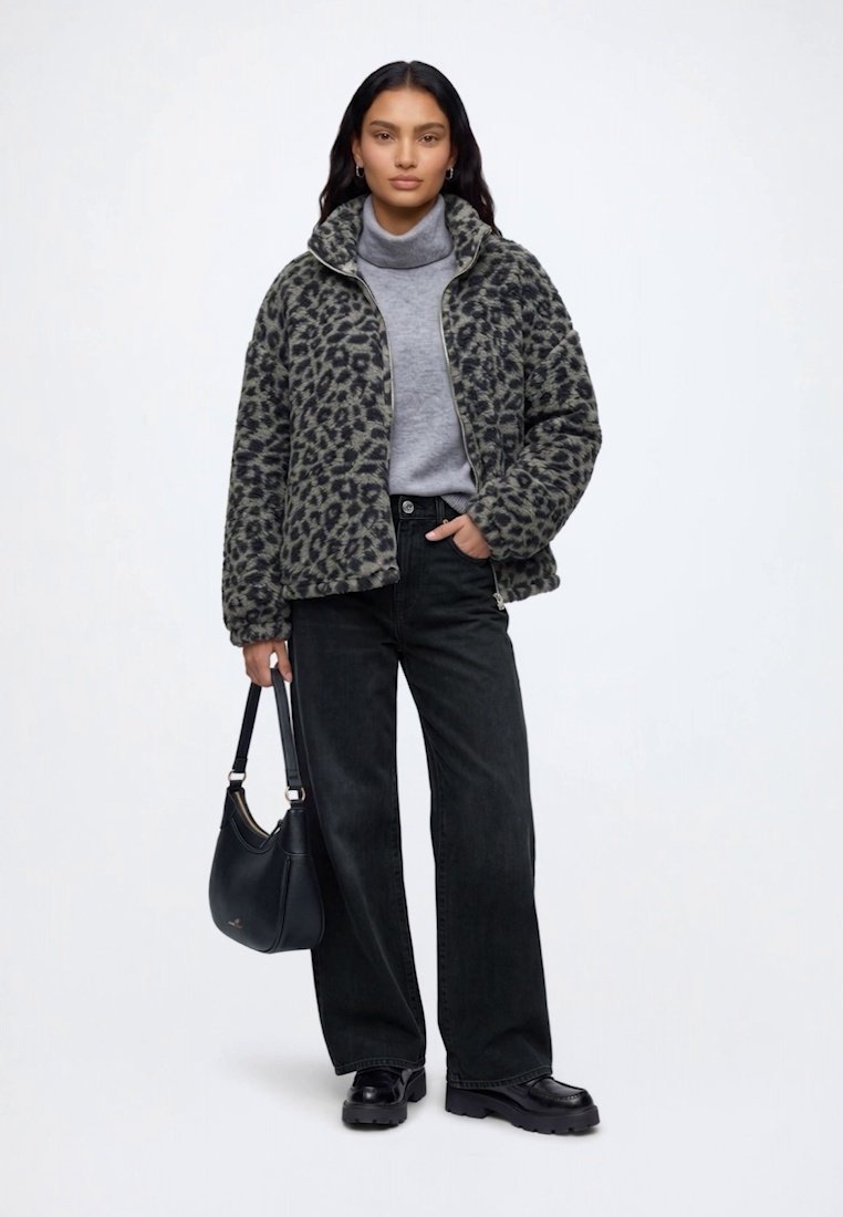 Odalys | Women's Check Fleece Jacket High Neck Autumn Winter
