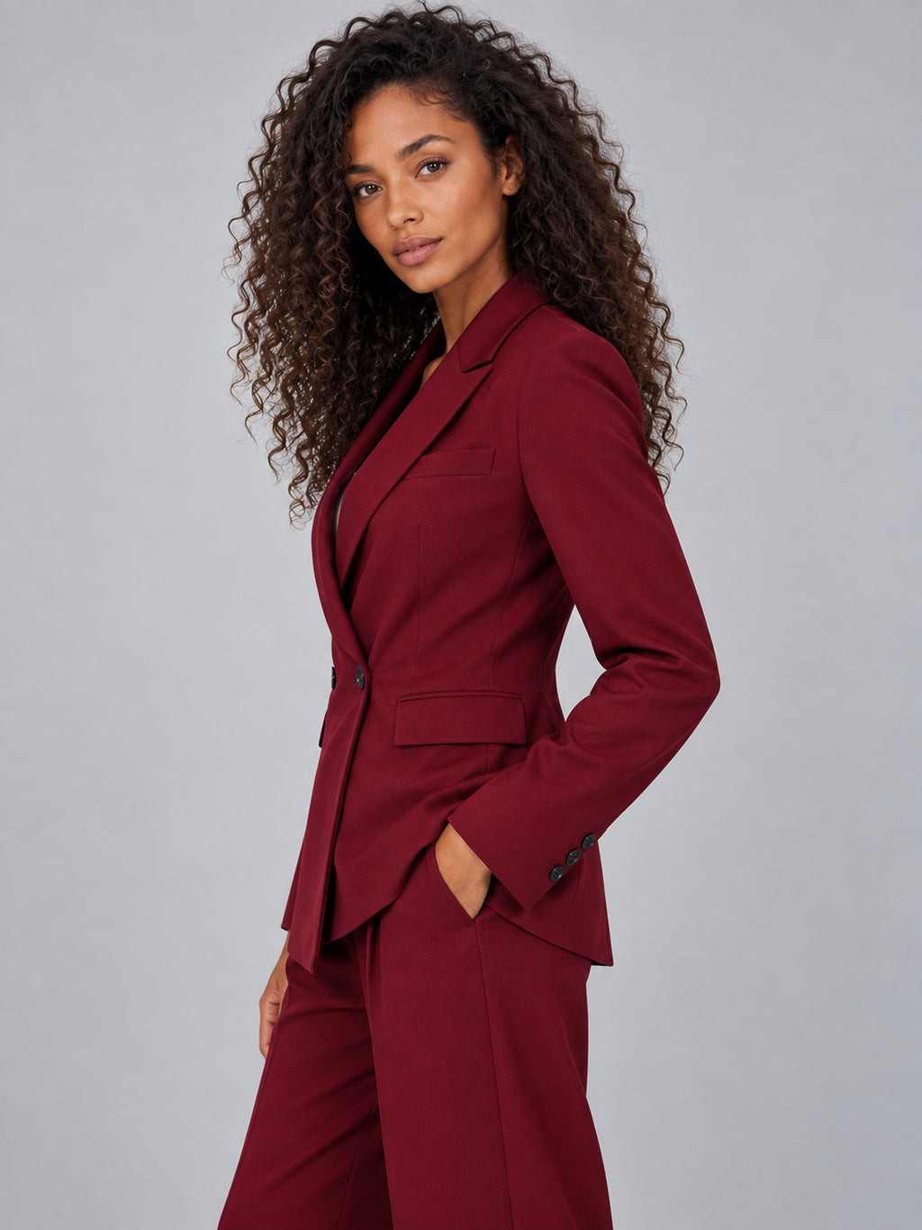 Odessa | Women's Double Breasted Blazer Co-ord Set Wide Leg Trouser Relaxed Smart