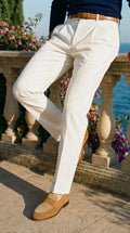 Chase | Men's Chino Trousers, Old Money Style Smart Casual - White