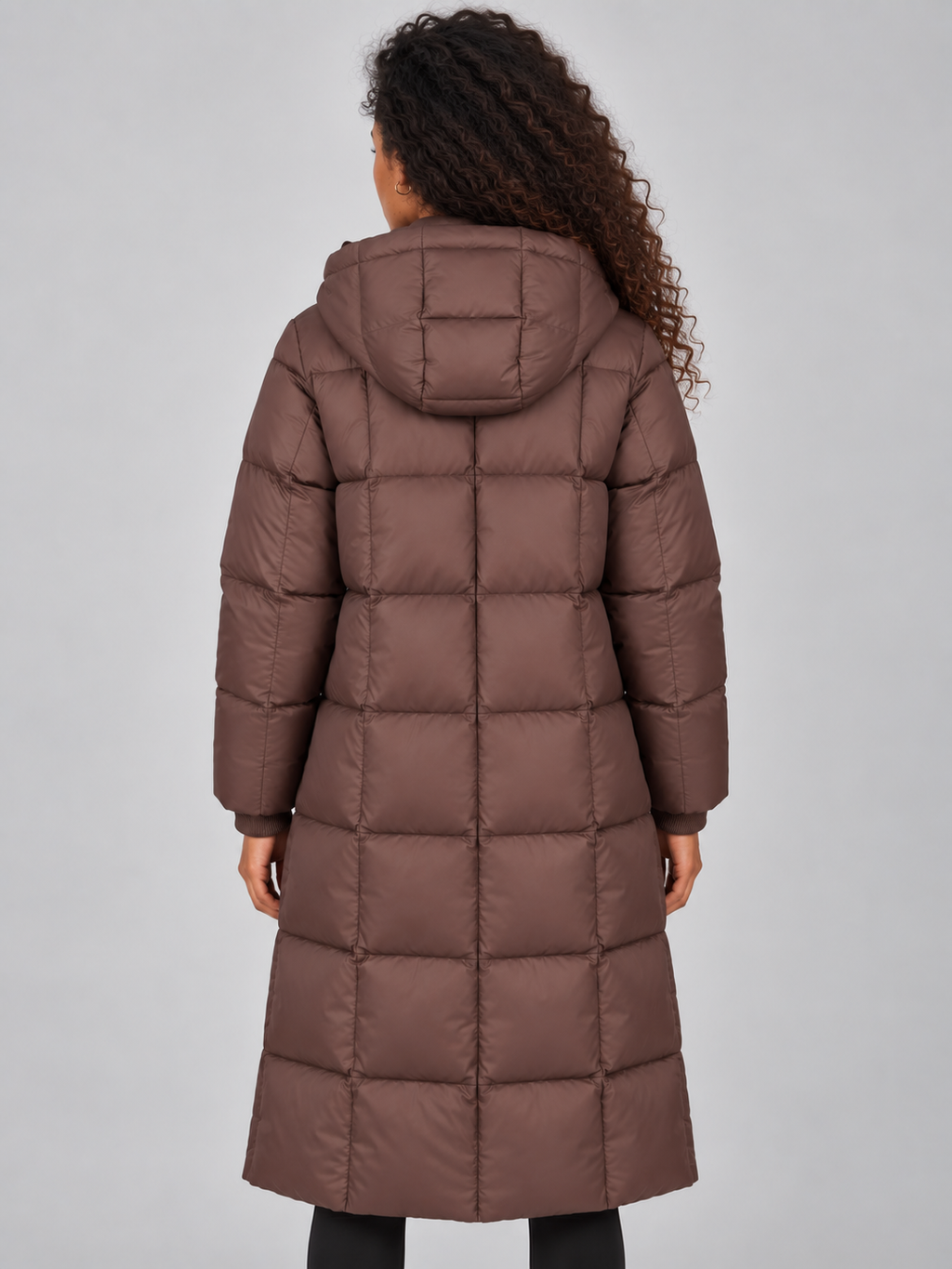 Rowena | Women's Long Hooded Puffer Coat Full Zip Padded Winter Jacket