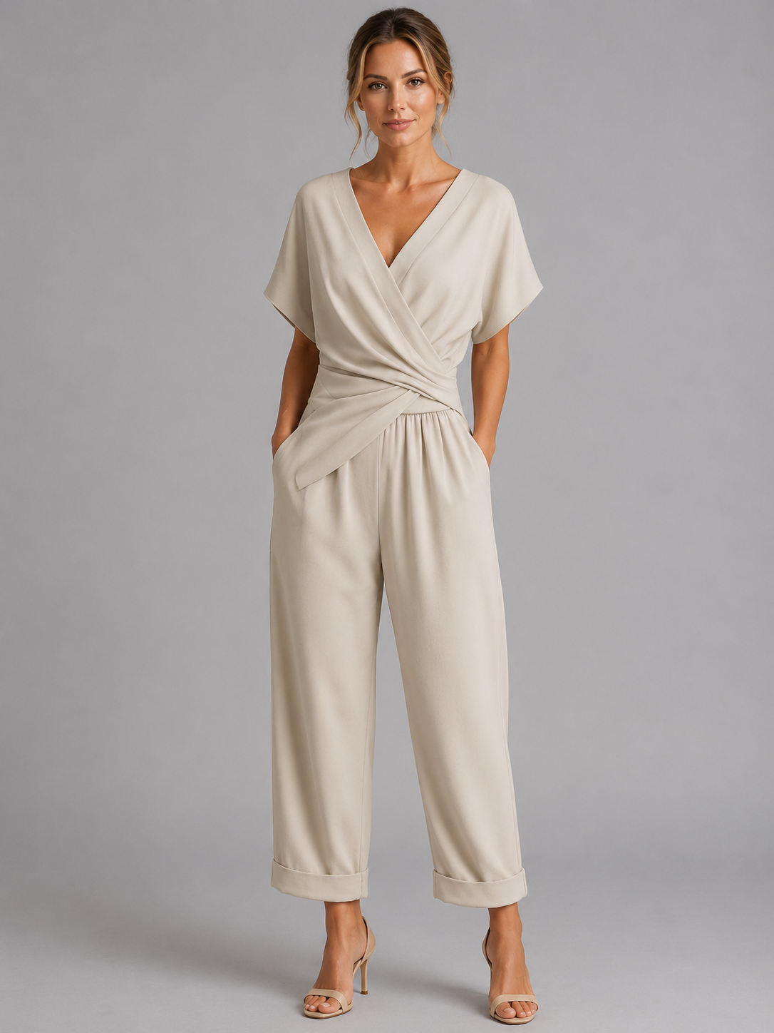 Serena | Women's Wrap Front Two-Piece Set, Relaxed Summer Co-Ord