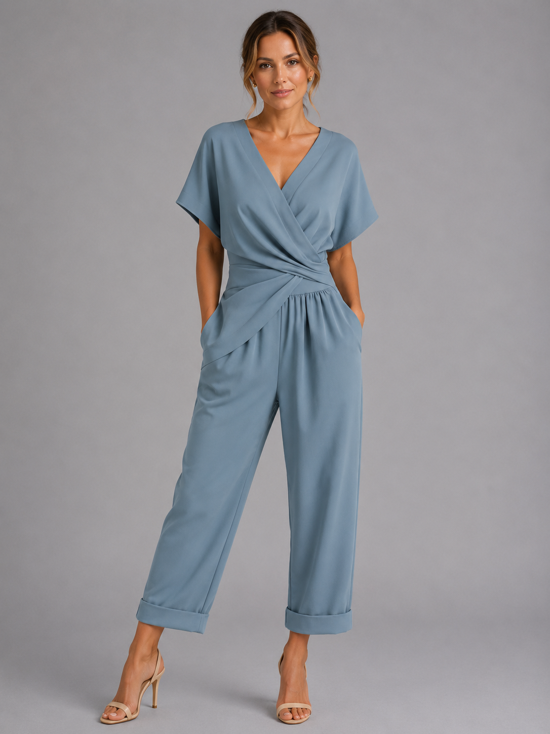 Serena | Women's Wrap Front Two-Piece Set, Relaxed Summer Co-Ord