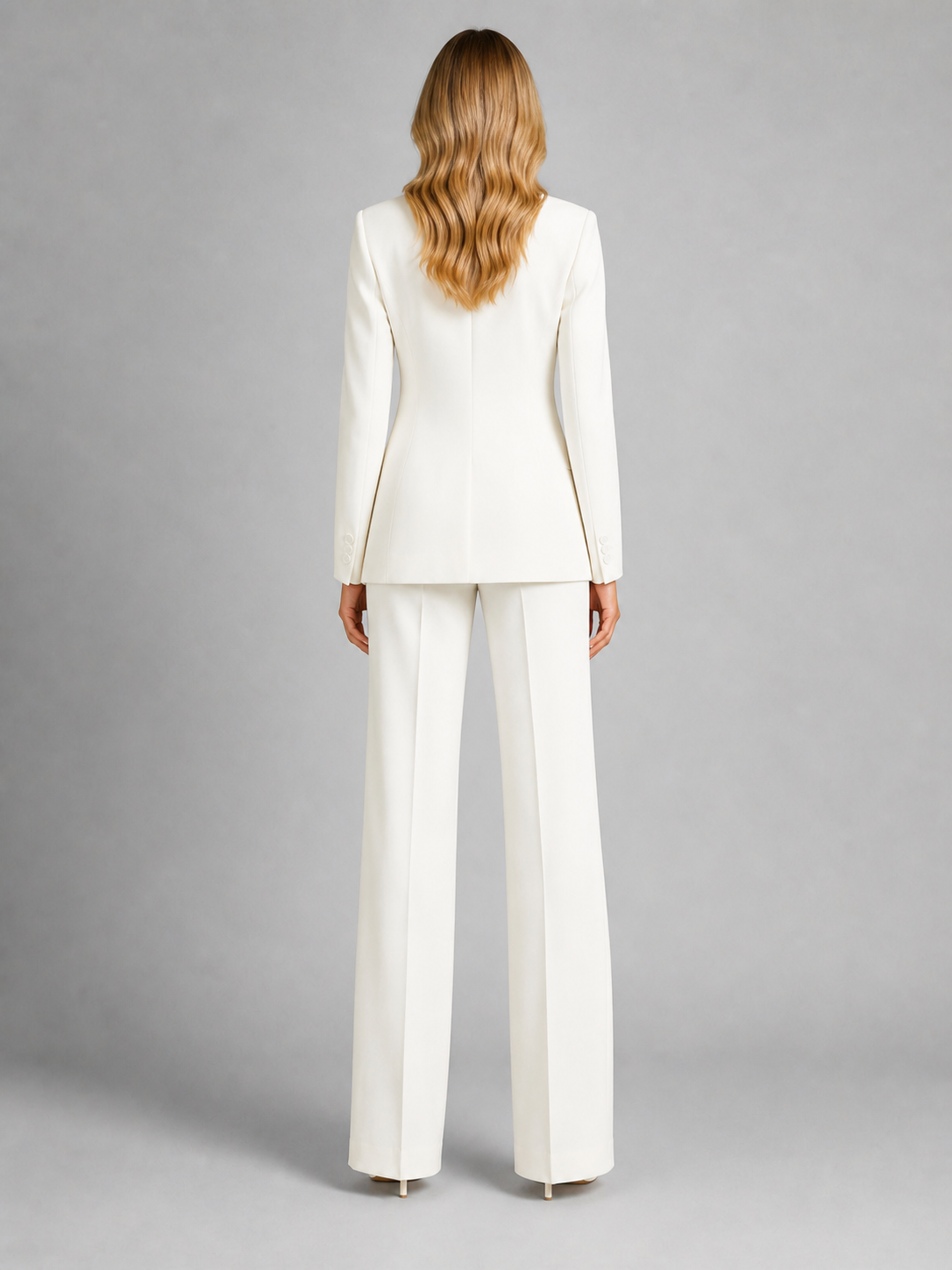 Odalys | Women's Tailored Blazer Two-Piece Set, Wide-Leg Trousers Co-Ord