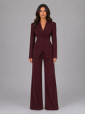 Renata | Women's Tailored Two-Piece Suit, Cinched Waist Wide-Leg Co-Ord