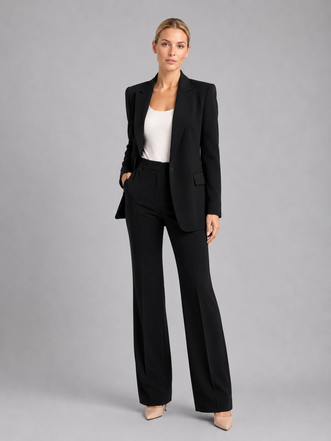 Mabel | Women's Tailored Blazer Two-Piece Set, High-Waist Trousers Co-Ord