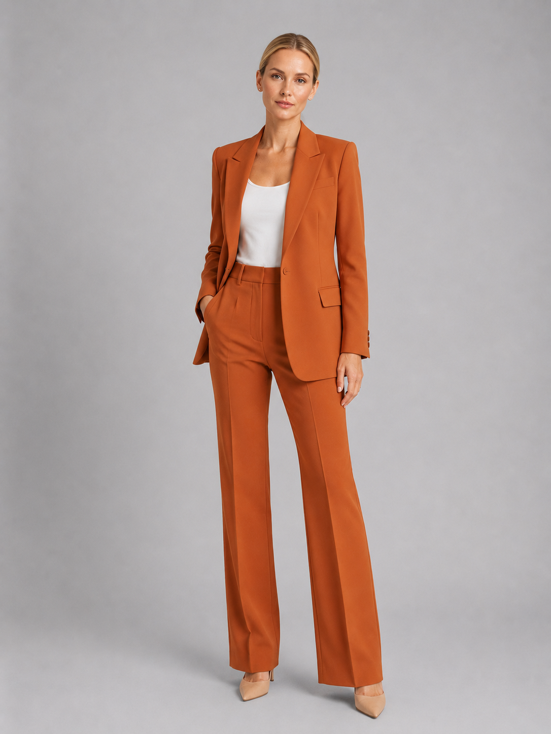 Mabel | Women's Tailored Blazer Two-Piece Set, High-Waist Trousers Co-Ord