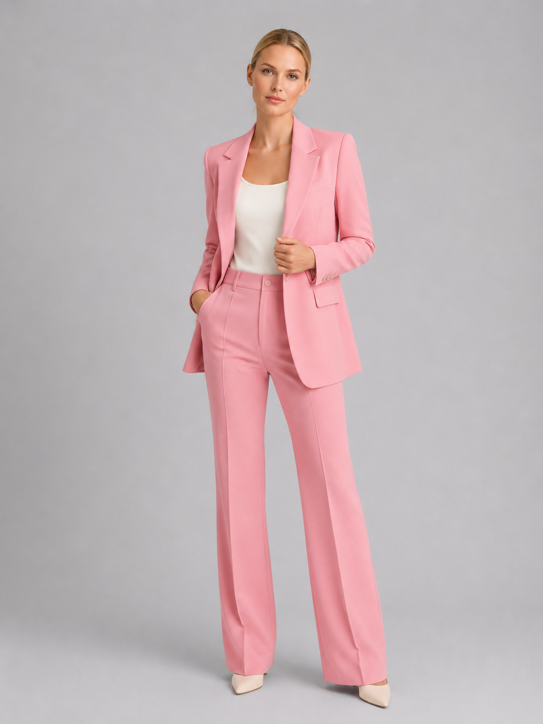 Mabel | Women's Tailored Blazer Two-Piece Set, High-Waist Trousers Co-Ord