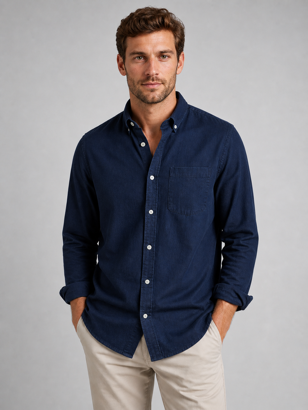 Tobias | Men's Casual Button-Up Shirt, Everyday Cotton Shirt
