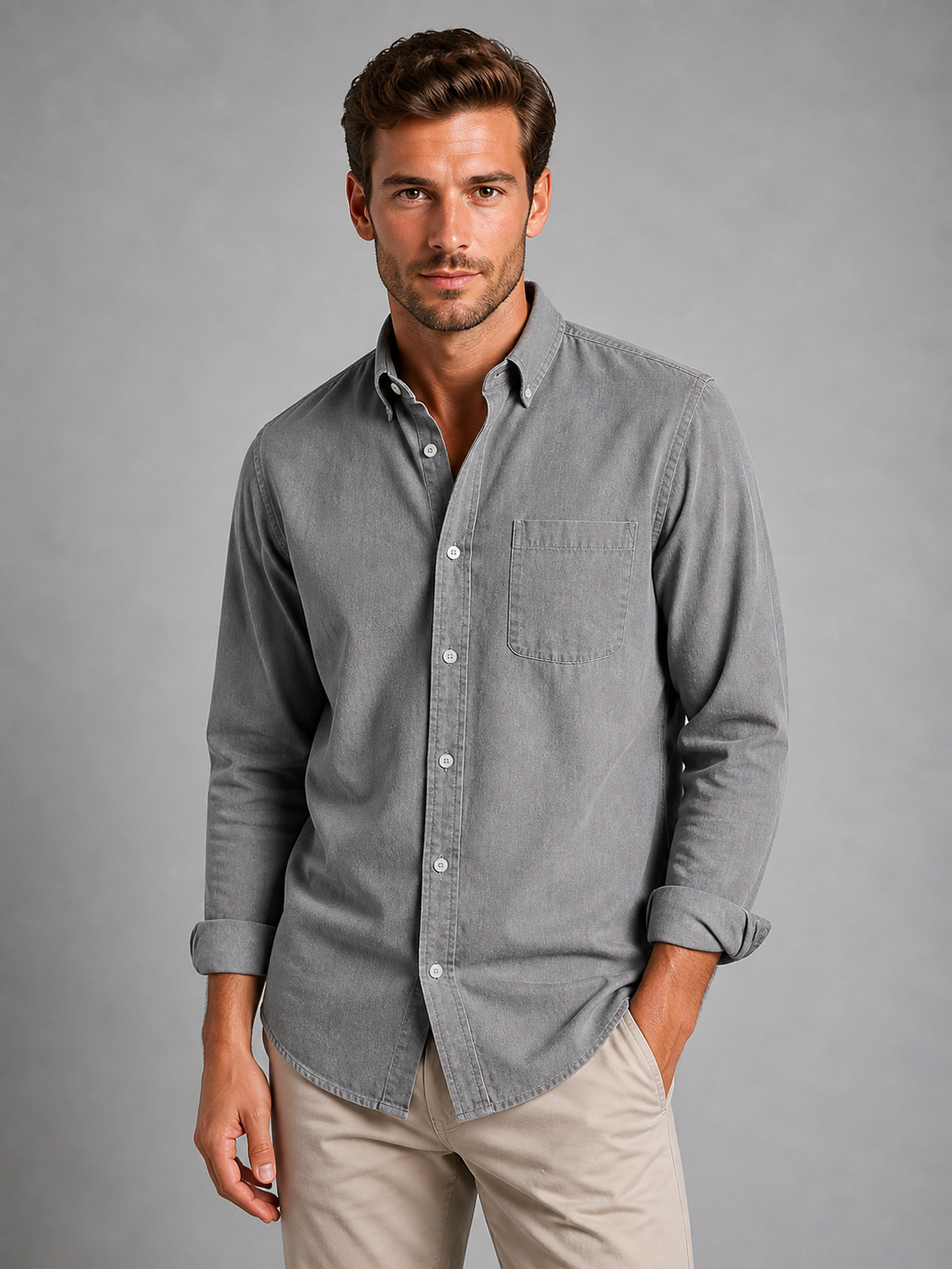 Tobias | Men's Casual Button-Up Shirt, Everyday Cotton Shirt