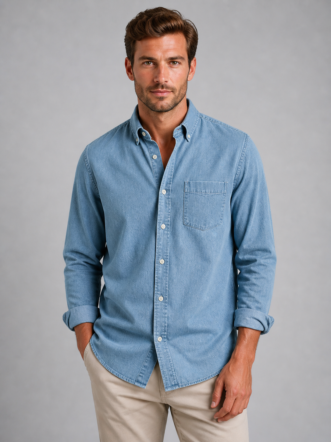 Tobias | Men's Casual Button-Up Shirt, Everyday Cotton Shirt