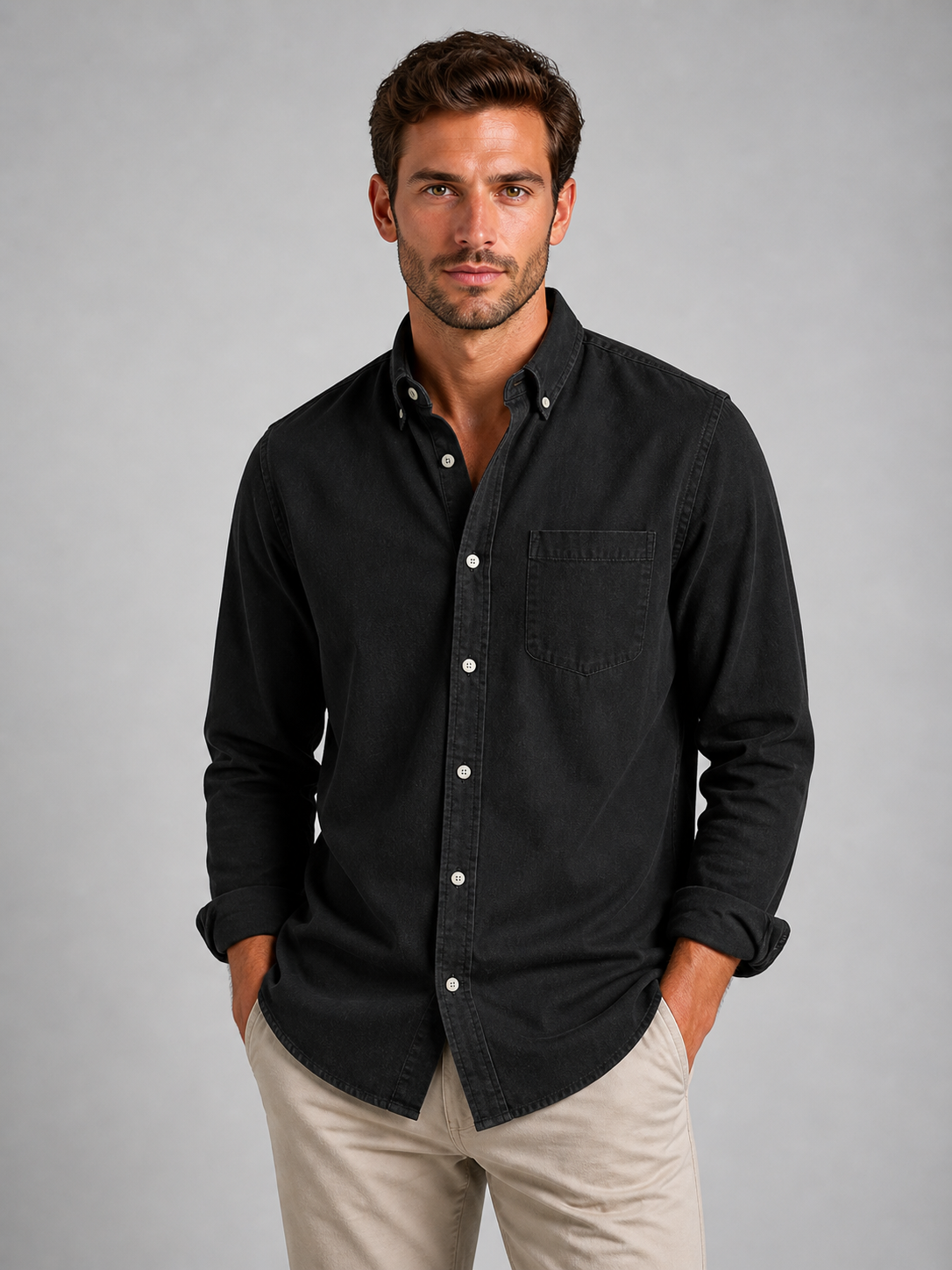 Tobias | Men's Casual Button-Up Shirt, Everyday Cotton Shirt