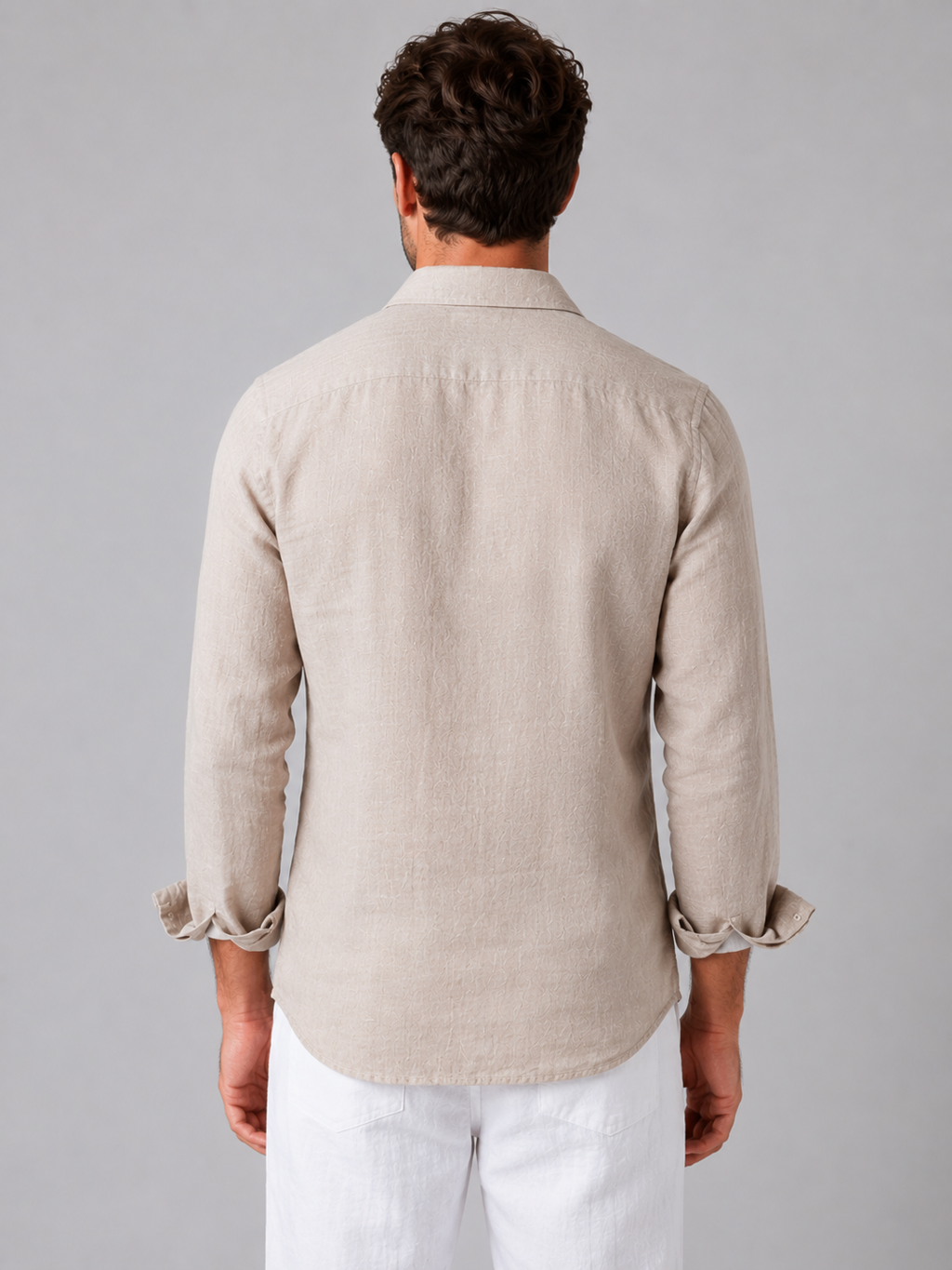 Wesley | Men's Linen Look Button-Up Shirt, Summer Shirt
