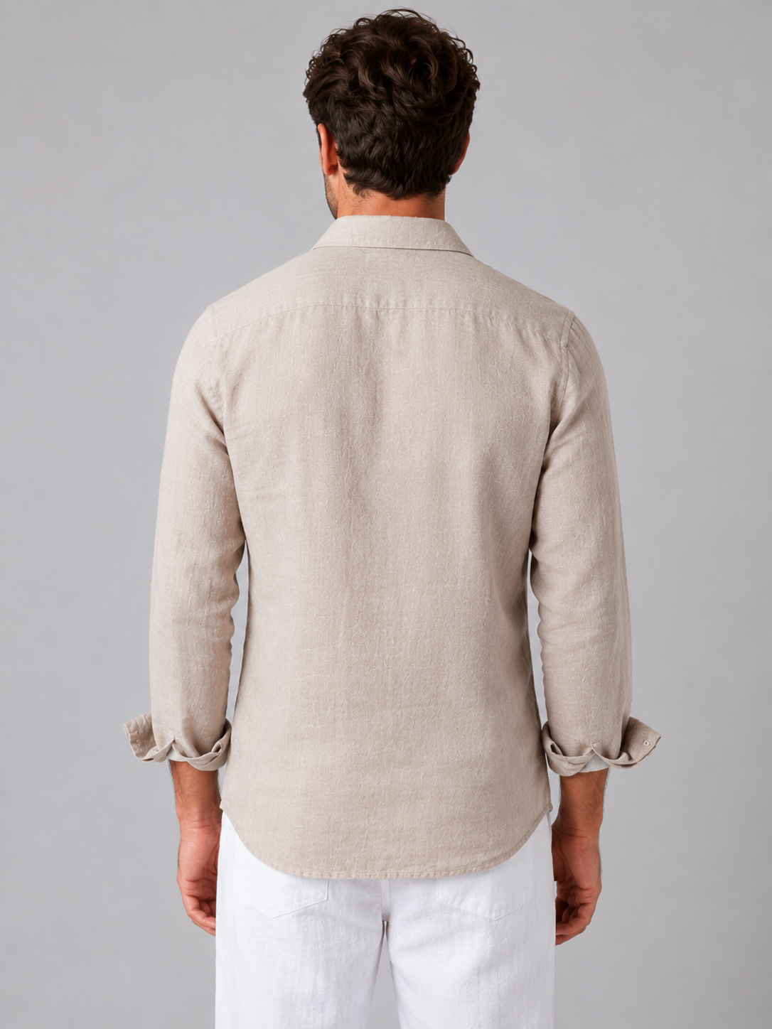 Wesley | Men's Linen Look Button-Up Shirt, Summer Shirt