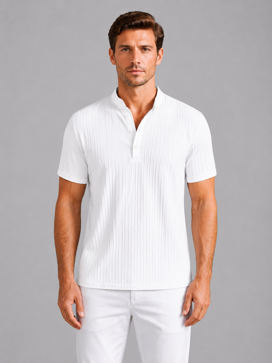 Baxter | Men's Ribbed Henley Shirt, Casual Knit Shirt