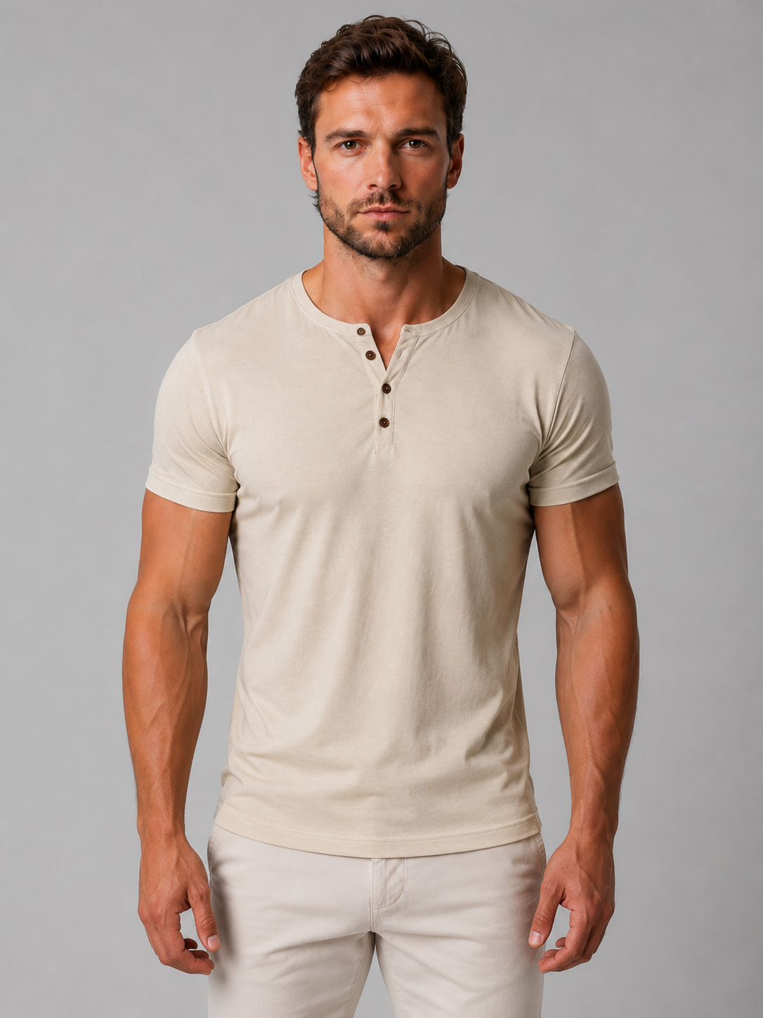 Finnian | Men's Slim Fit Henley T-Shirt, Casual Tee