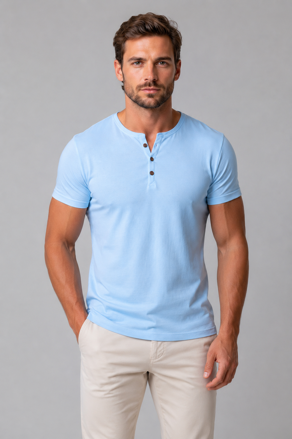 Finnian | Men's Slim Fit Henley T-Shirt, Casual Tee