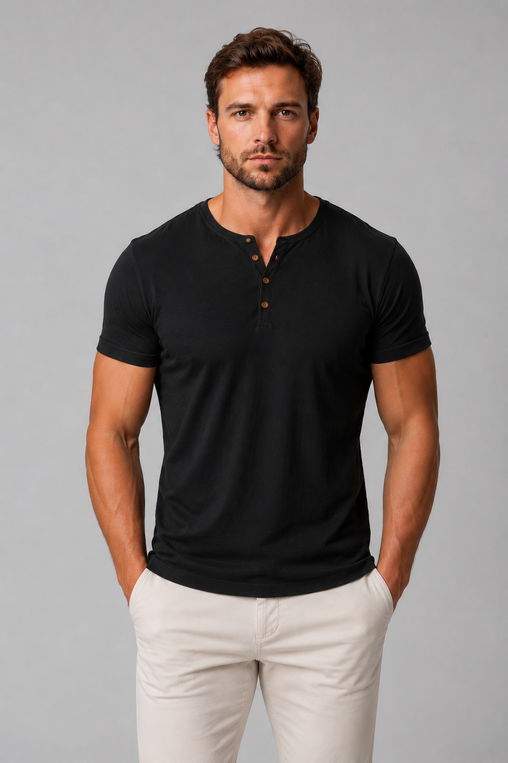 Finnian | Men's Slim Fit Henley T-Shirt, Casual Tee