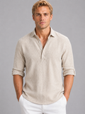 Xander | Men's Linen Look Long Sleeve Shirt, Summer Shirt