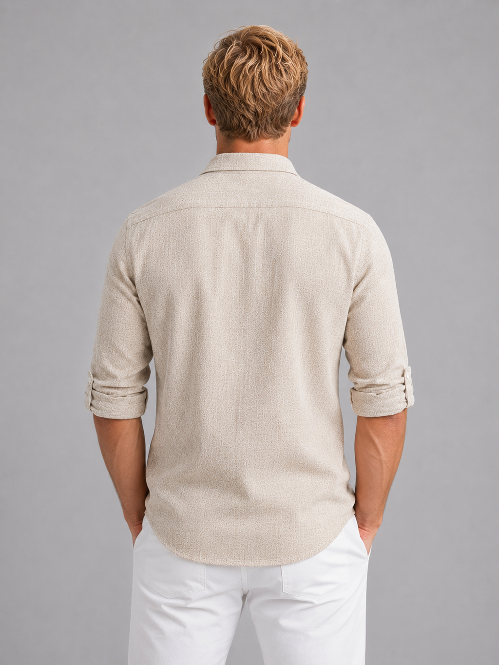 Xander | Men's Linen Look Long Sleeve Shirt, Summer Shirt