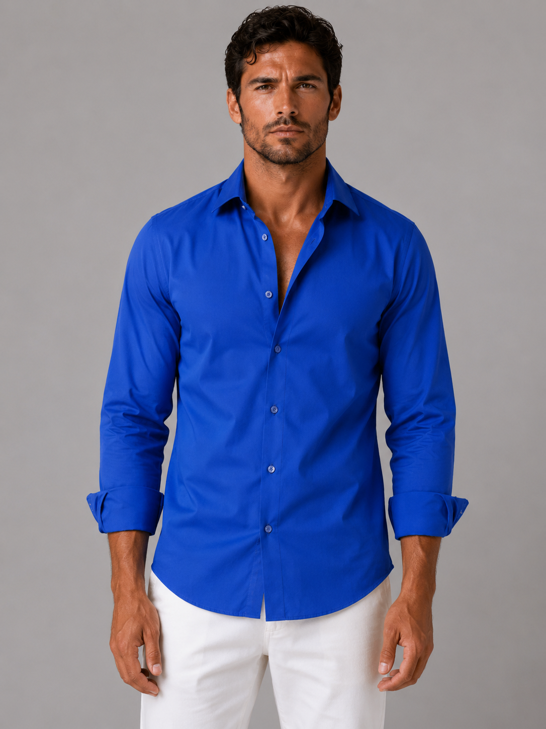 Isaac | Men's Slim Fit Stretch Dress Shirt, Formal Shirt