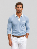 Abel | Men's Long Sleeve Polo Shirt, Smart Casual Knit