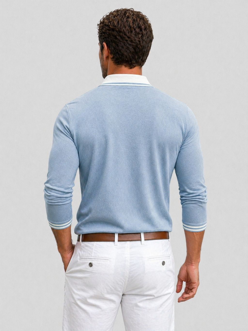 Abel | Men's Long Sleeve Polo Shirt, Smart Casual Knit