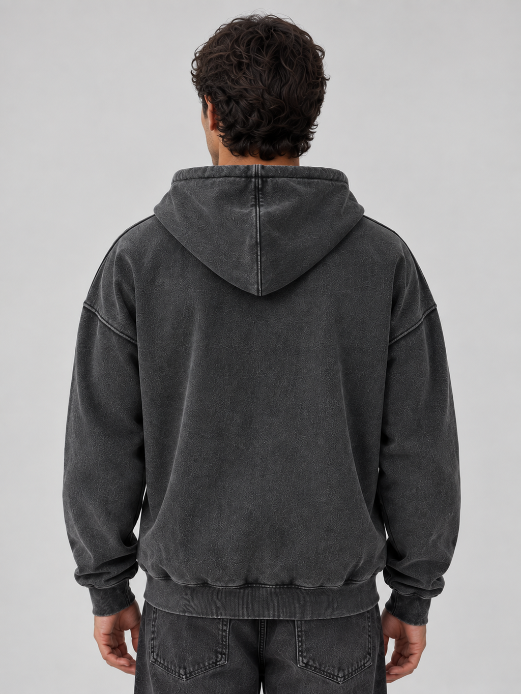 Silas | Men's Oversized Full Zip Hoodie Washed Hooded Jacket