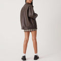 Sofia | Women's Oversized Faux Leather Bomber Jacket Zip Front Autumn Winter