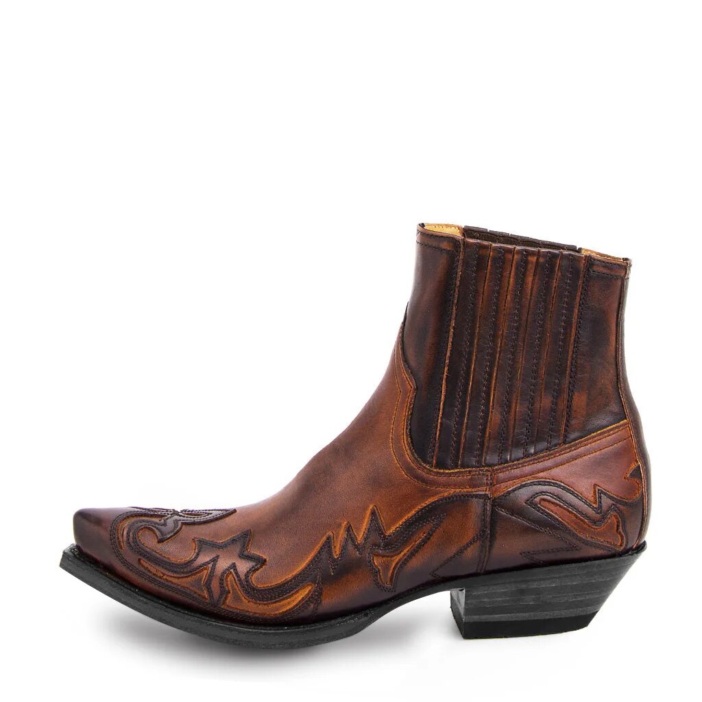 Sven | Men's Leather Cowboy Boots Western Embroidered Casual
