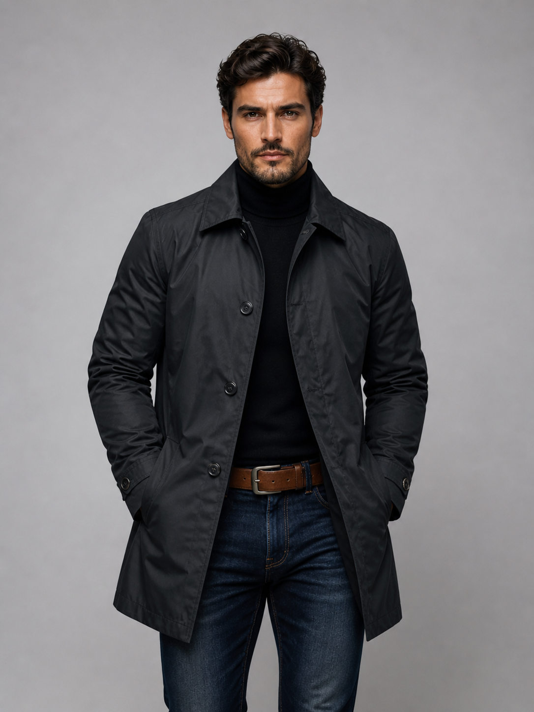 Axel | Men's Tailored Classic Coat, Smart Winter Coat - Grey