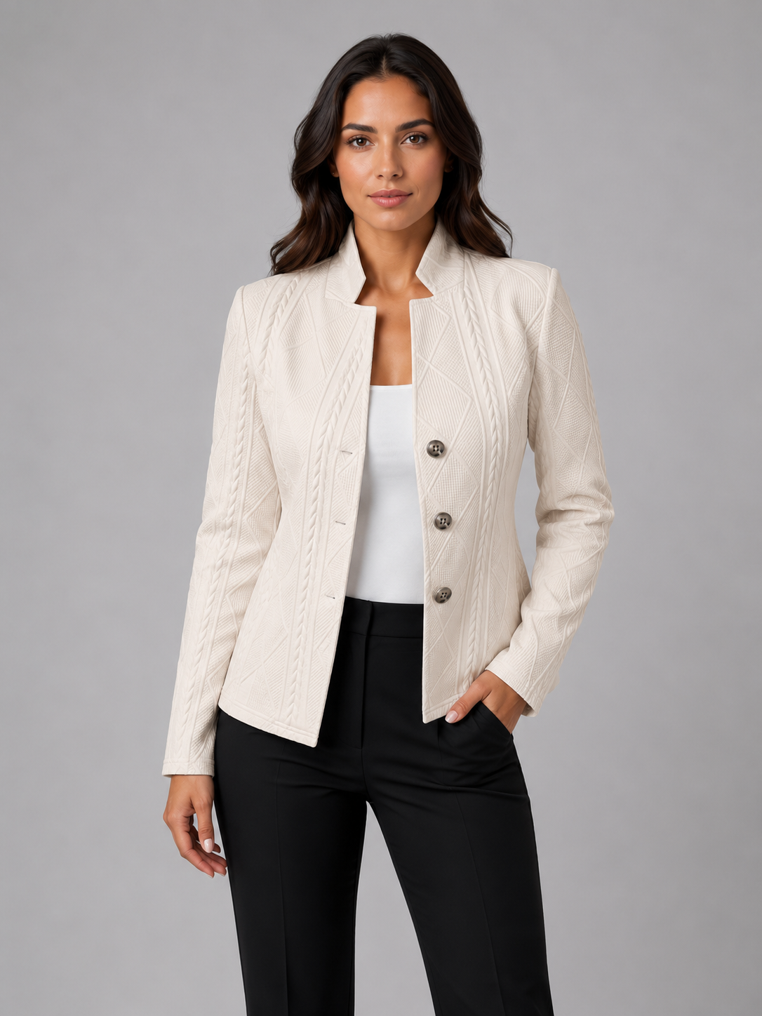 Selene | Women's Textured Tailored Blazer, Structured Fit Blazer