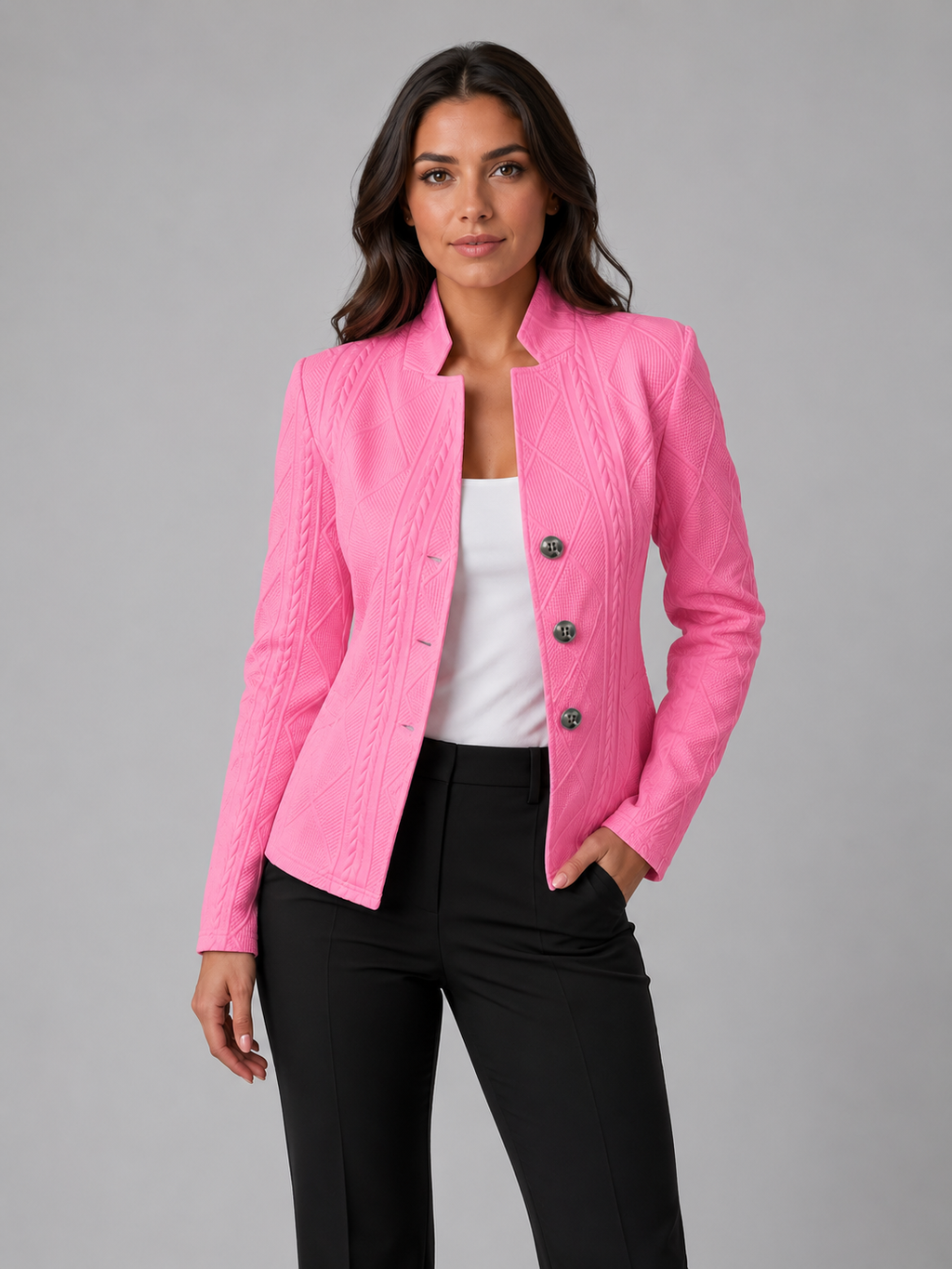 Selene | Women's Textured Tailored Blazer, Structured Fit Blazer