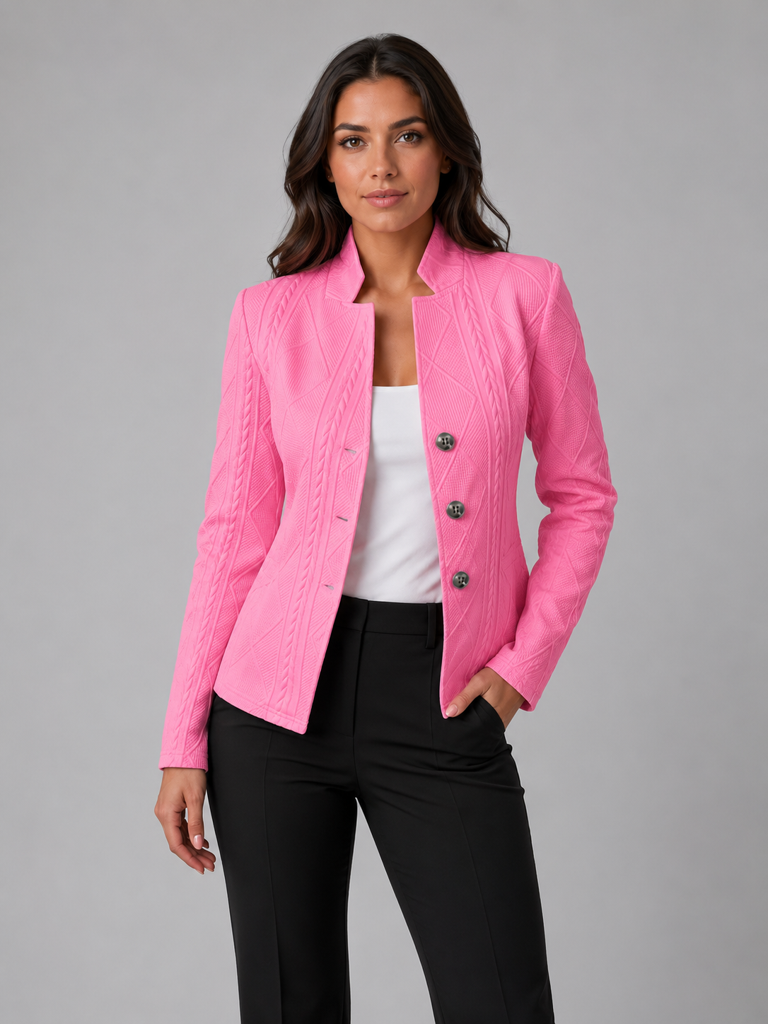 Selene | Women's Textured Tailored Blazer, Structured Fit Blazer
