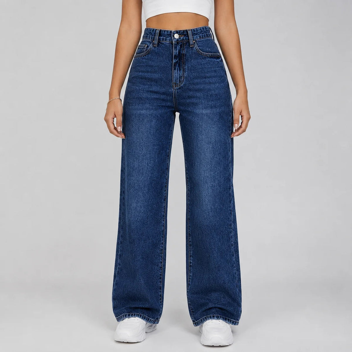 Tiana | Women's Wide Leg High Waist Jeans Denim Relaxed Casual Timeless Autumn Winter