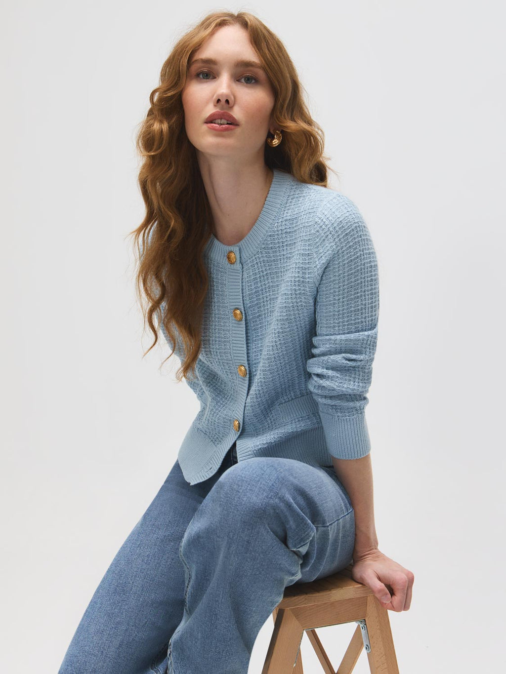 Odette | Women's Cardigan, Cotton Blend Button-Front Winter Cardigan