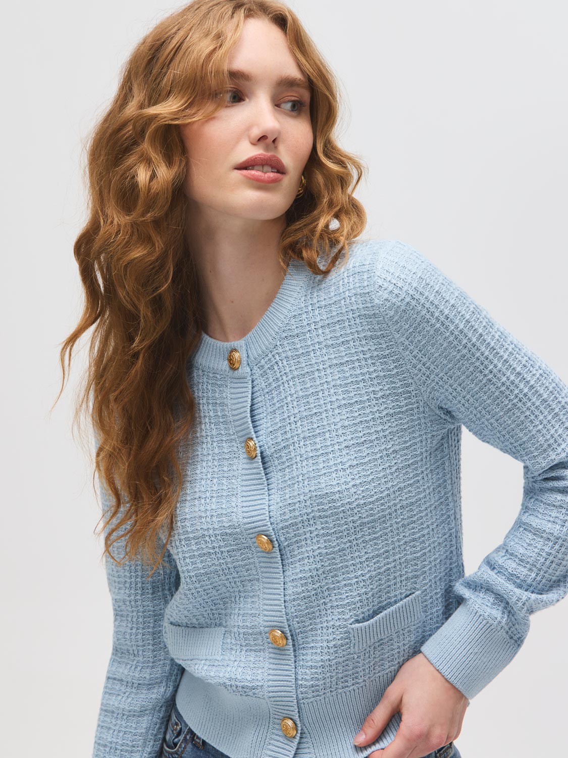 Odette | Women's Cardigan, Cotton Blend Button-Front Winter Cardigan