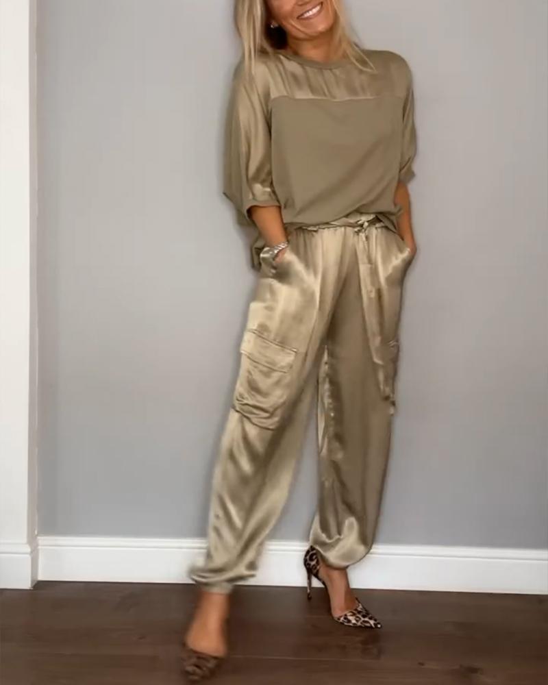 Vivienne | Women's Satin Lounge Set, Elegant Two-Piece Co-Ord