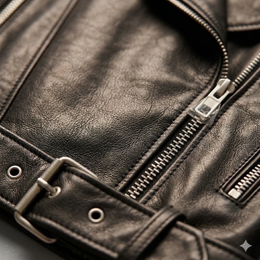Elise | Women's Cropped Moto Leather Jacket, Winter Biker Jacket - Black
