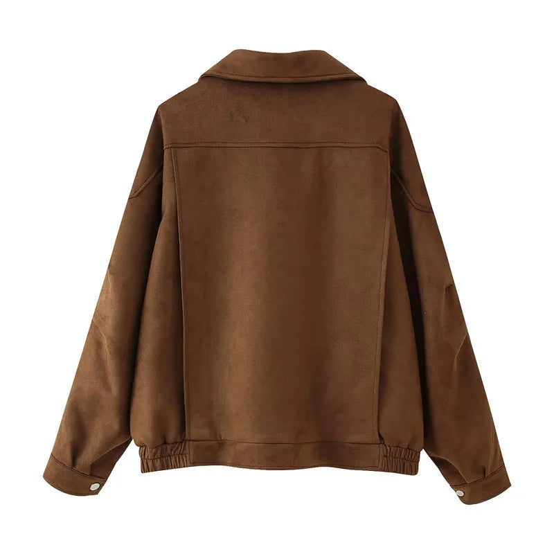 Fabienne | Women's Suede Belted Jacket, Oversized Winter Jacket