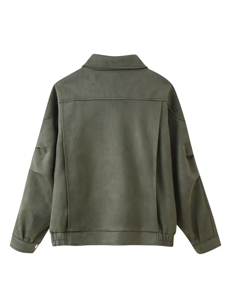 Fabienne | Women's Suede Belted Jacket, Oversized Winter Jacket