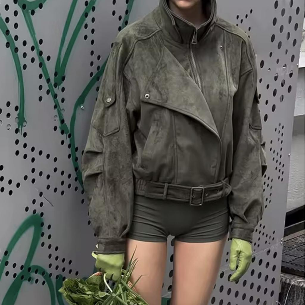 Fabienne | Women's Suede Belted Jacket, Oversized Winter Jacket