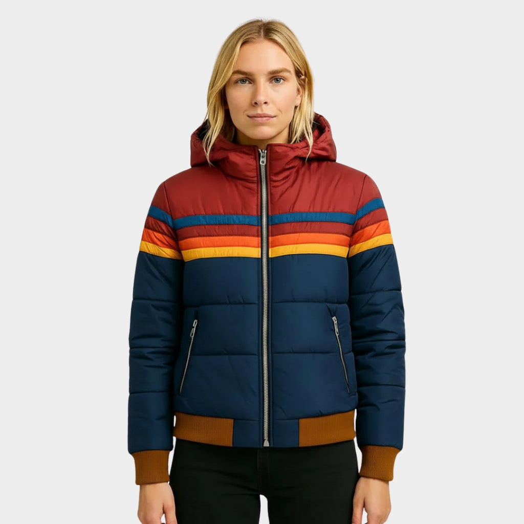 Mila | Women's Hooded Puffer Jacket, Retro Winter Jacket