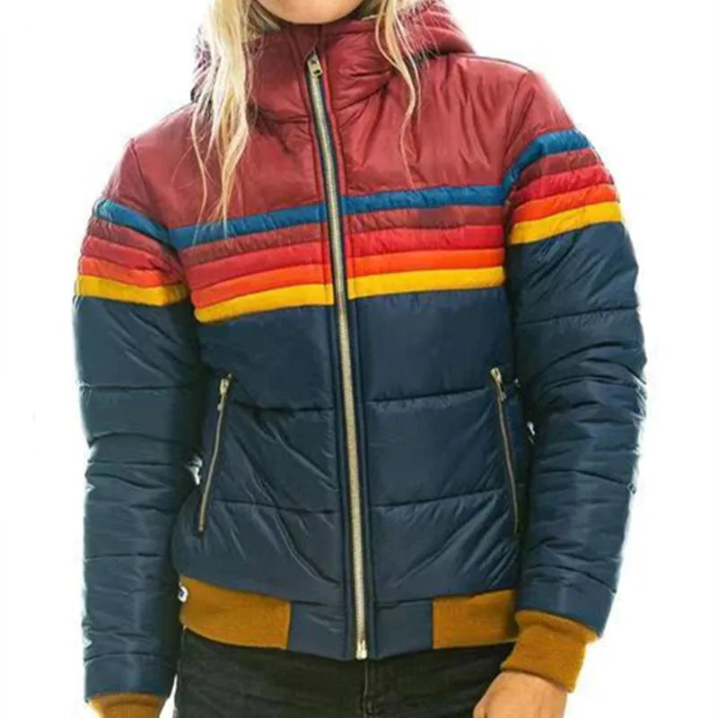 Mila | Women's Hooded Puffer Jacket, Retro Winter Jacket
