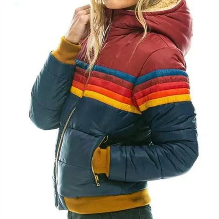 Mila | Women's Hooded Puffer Jacket, Retro Winter Jacket